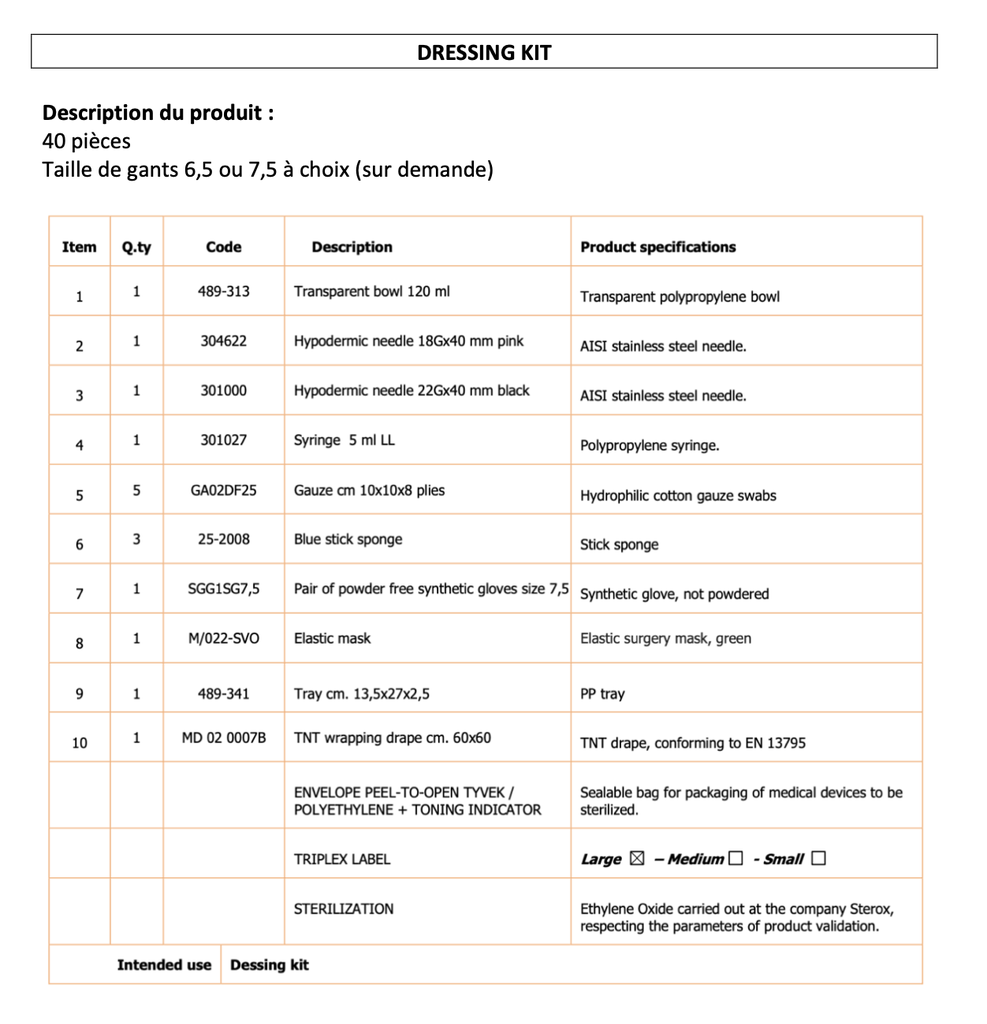 Dressing Kit 6.5